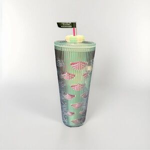 NWT🏝️Starbucks Shell Color Shifting Blue Pool Floaty Straw Topper Charm Tumbler